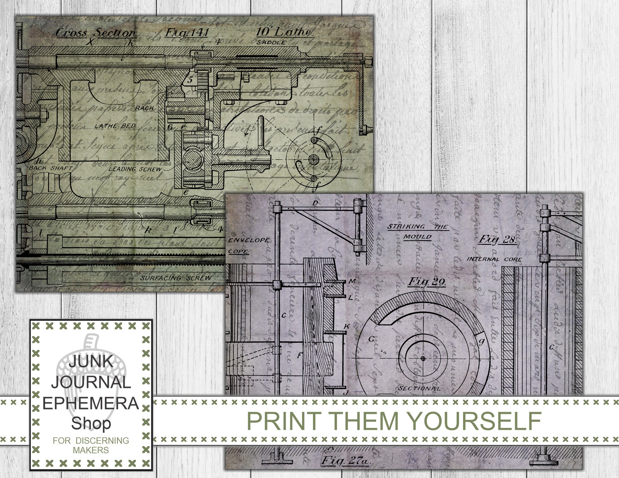 Patent Drawings Blueprints Printable Papers Vintage Ephemera Etsy UK