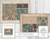 Art Nouveau Printable Papers, Vintage Ephemera, Vintage Art Nouveau, Junk Journal Ephemera Shop