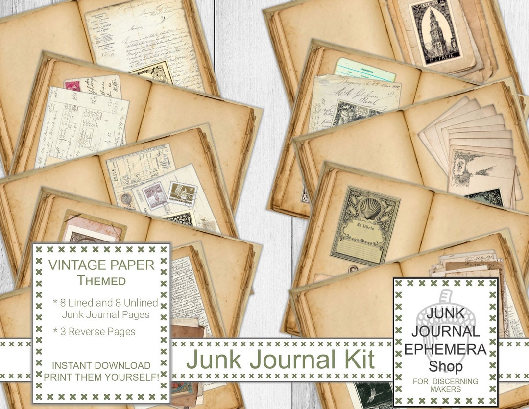 Vintage Paper Themed, Junk Journal Pages, Old Postcards, Shabby Postage ...