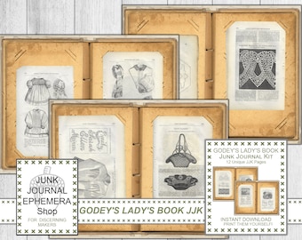 Godey’s Lady’s Book Vintage Illustrations Junk Journal Kit