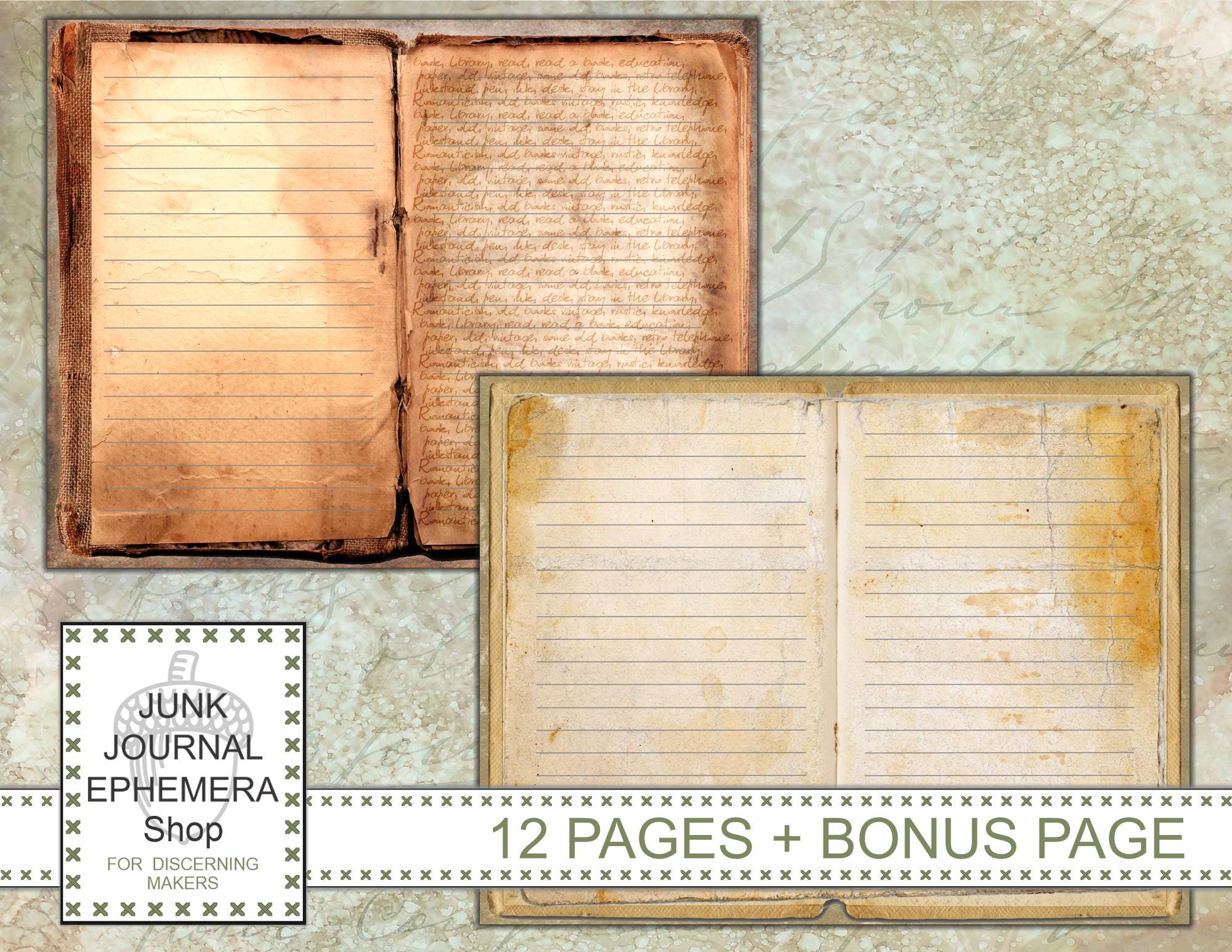 Scrap File With Ruled Pages Blank Lined Vintage Journal Scrap Paper Pages - Etsy