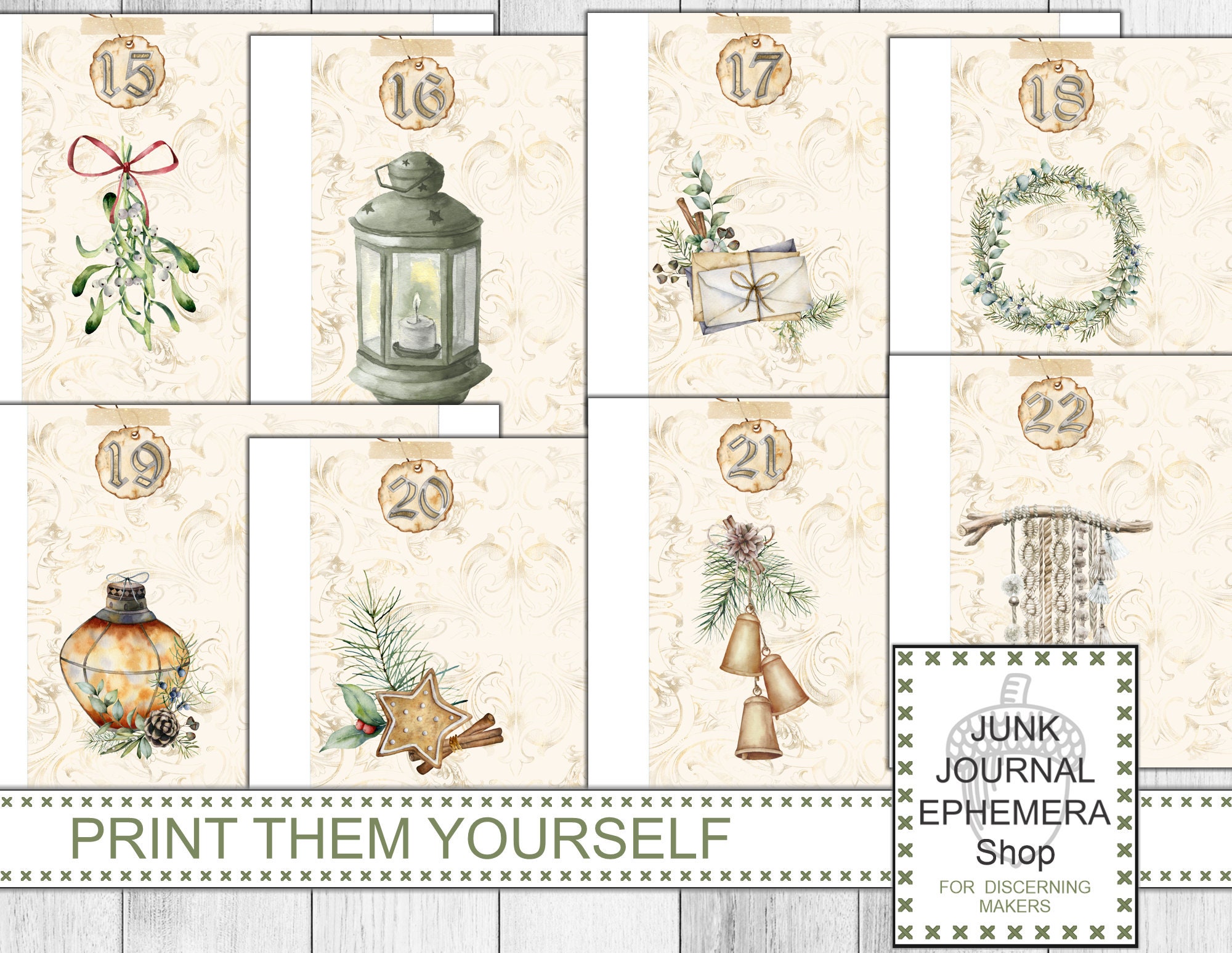 Advent Calendar Travelers Notebook Junk Journal Kit BOHO Etsy