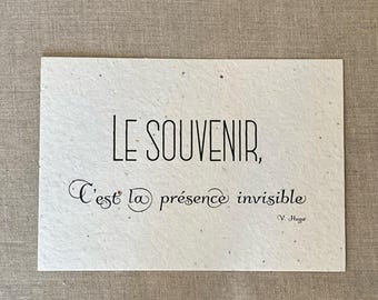 Carte à planter A6 Souvenir - décès - deuil - condoléances - Toussaint