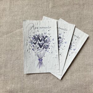 Lot de 10 mini cartes à planter aux graines de  fleurs sauvages  « à sa mémoire » deuil- décès - soutien - condoléances - Toussaint