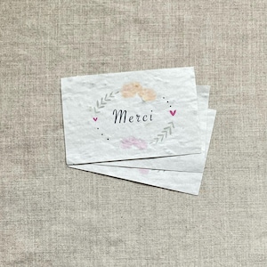 Lot de 10 mini cartes à planter « Merci » aux graines de fleurs sauvages