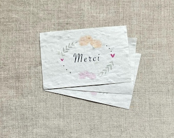Conjunto de 10 mini cartões de plantio de “Obrigado” com sementes de flores silvestres