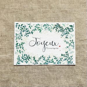 Carte à planter A6 - joyeux anniversaire eucalyptus - fleurs sauvages