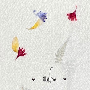 Carte poétique aux fleurs séchées « vive les mariés » mariage félicitations image 3