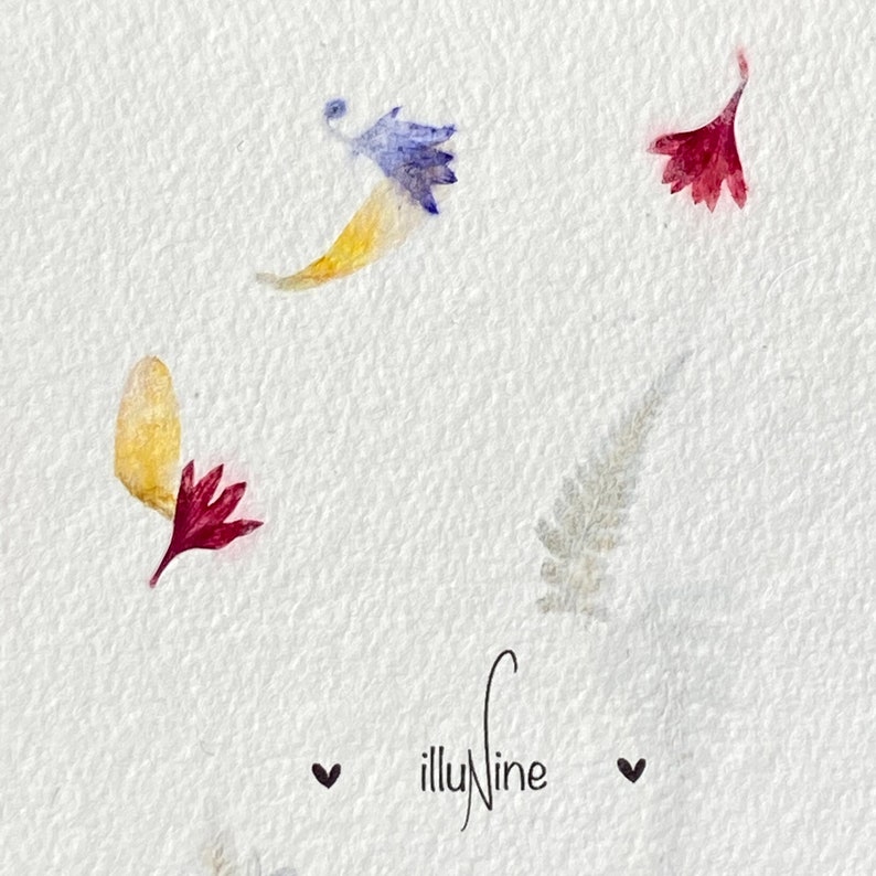 Carte poétique aux fleurs séchées « vive les mariés » mariage félicitations image 3