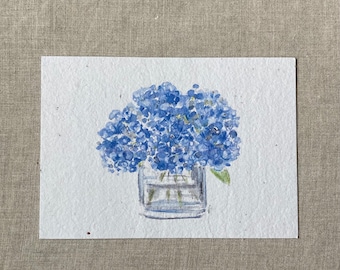 A6 plantkaart - Blauwe hortensia's - wilde bloemenzaden