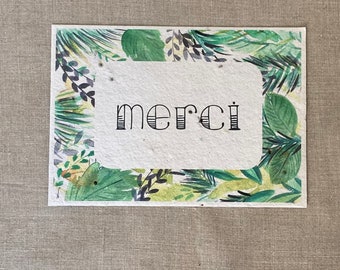 Carte à planter A6 - Merci Jungle - herbes aromatiques