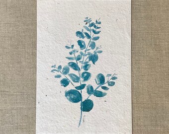 Cartão de plantio customizável “Ramo de eucalipto” aniversário - obrigado - feliz aniversário - casamento - casamento - batismo - convite - desejos