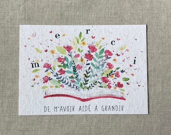 A6 planting card - thank you grow - wild flowers