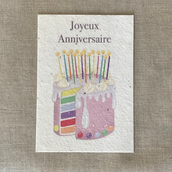 Carte à planter rainbow cake - carte d’ anniversaire - joyeux anniversaire