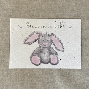 Carte à planter A6  bienvenue bébé naissance - baptême- bébé - enfant - évènement …