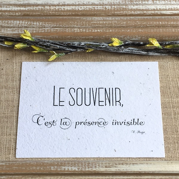 Carte à planter A6 Souvenir - décès - deuil - condoléances - Toussaint