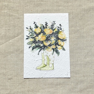 Carte à planter A6 - Bottes et bouquet
