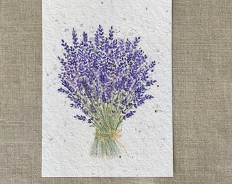 Customizable planting card lavender bouquet - birthday - thank you - happy birthday - wedding - wedding - baptism - invitation - wishes...