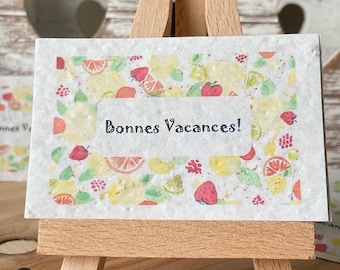 Lot de 10 mini cartes à planter « Bonnes vacances » aux graines de fleurs sauvages