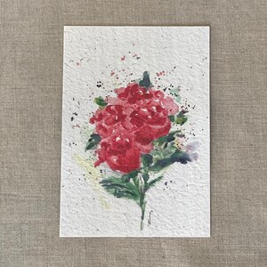 Carte à planter A6 - Bouquet de roses floues - à personnaliser : amour amitié anniversaire mariage naissance…