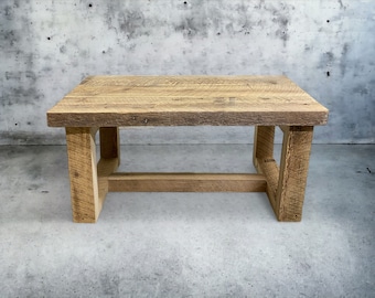 Rustic coffee table, rustic wood bench, Handcrafted