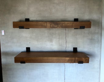 Black walnut shelves J brackets included, floating shelves, home decor Handcrafted