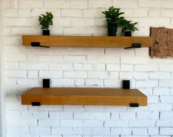 Cherry shelves J brackets included, floating shelves, home decor Handcrafted