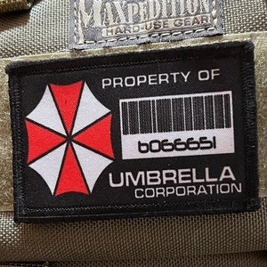 Property of Umbrella Corporation Morale Patch- Hook and loop Patch 2x3&quot; Made in the USA!