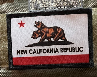 New California Republic Flag Morale Patch- Hook and loop 2x3"