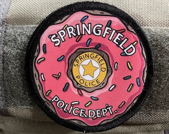 Springfield Police Donut Morale Patch - Simpsons Homer Wiggum Hook and Loop