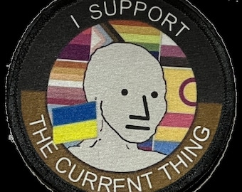 Toppa morale "I Support the Current Thing" - 3" con gancio e passante