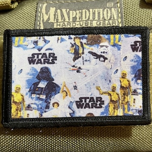 Han Solo Vader Luke C3PO R2D2 Bed Sheets Morale Patch- Hook and loop Custom Patch 2x3&quot; Made in the USA!