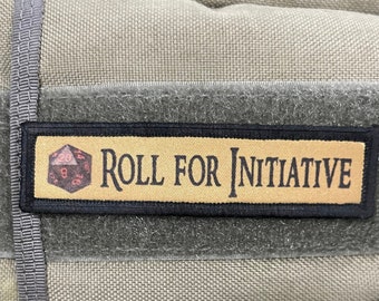 Roll For Initiative Hook and loop Patch 1x4&quot; Made in the USA!
