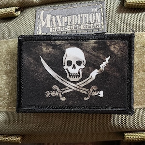 Calico Jack Pirate Flag Morale Patch- Hook and loop 2x3&quot;