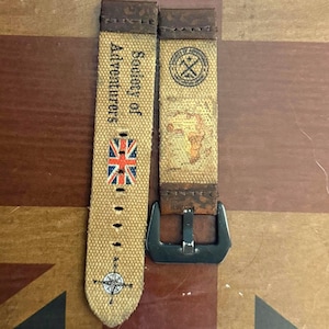 Custom Canvas and Leather Watch Strap | Society of Adventurers Band