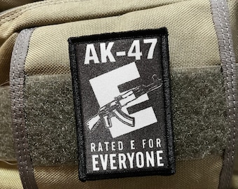Toppa morale AK-47 Rated E for Everyone - 2x3" con velcro