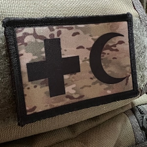 Subdued Multicam International Medic Morale Patch- Hook and loop Patch 2x3&quot; Made in the USA!