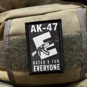 Naszywka morale AK-47 Rated E for Everyone – rzep 2x3"