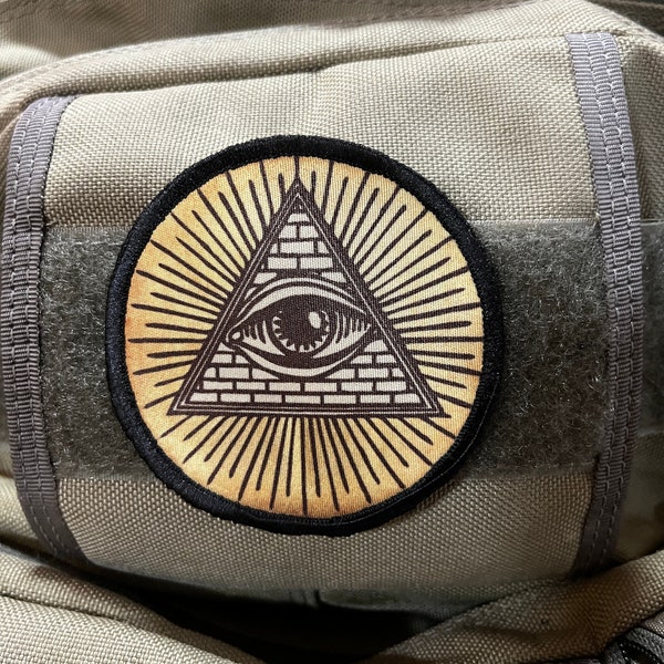 Illuminati All Seeing Eye Morale Patch- Hook and loop Patch 3" Circle Made in the USA!