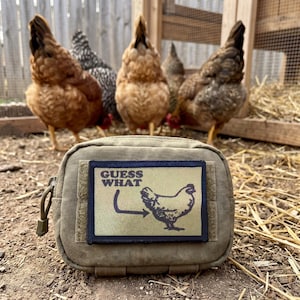 Guess What Chicken Butt Funny Morale Patch- Hook and loop Custom Patch 2x3" Made in the USA!
