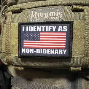 Non-Bidenary Morale Patch- Hook and loop Custom Patch 2x3&quot; Made in the USA!