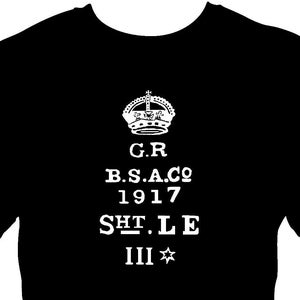 Lee Enfield No1 Mk III Receiver Stamp T shirt WWII WWI British Infantry 303 -05