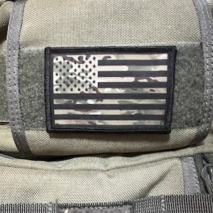 Multicam American Flag Morale Patch- Hook and loop Patch 2x3&quot; Made in the USA!