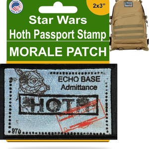 HOTH Passport Stamp Morale Patch- Hook and loop Patch 2x3" Made in the USA!