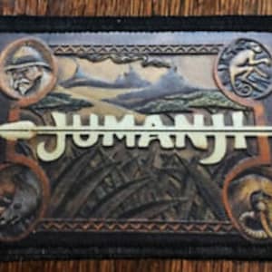 Jumanji Movie Game Box Morale Patch- Hook and loop Patch 2x3&quot; Made in the USA!