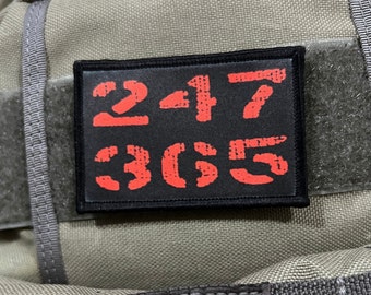 24/7 365 Tactical Morale Patch- Hook and loop Custom Patch 2x3" Made in the USA!