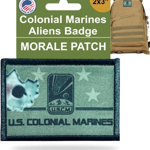 Moralmärke för Colonial Marines - Kardborremärke 2x3" Sulaco, Tillverkat i USA!