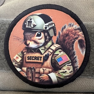 Secret Squirrel Morale Patch: Tactical Army Uniform, Hook and Loop 3&quot; Circle
