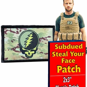 Steal Your Face Morale Patch: Subdued Hook and Loop, 2x3&quot;