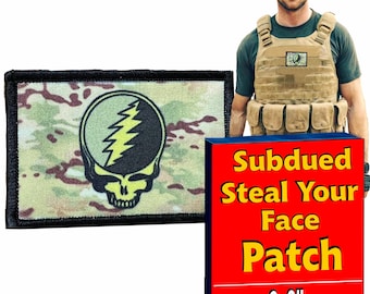 Steal Your Face Morale Patch: Subdued Hook and Loop, 2x3"